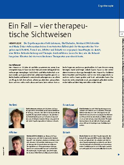Vorschauseite 1: Hemiplegie – Ein Fall – vier therapeutische Sichtweisen