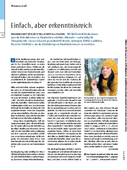 Vorschauseite 1: Wissenschaft erklärt: Fall-Kontroll-Studien – Einfach, aber erkenntnisreich