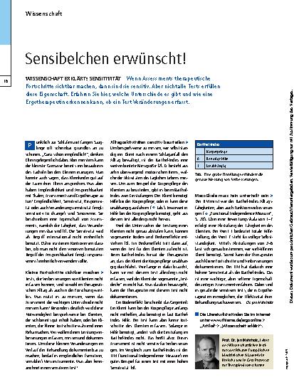 Vorschauseite 1: Wissenschaft erklärt: Sensitivität – Sensibelchen erwünscht!