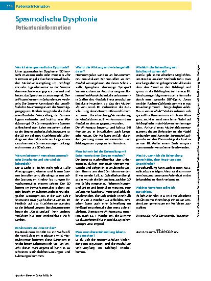 Vorschauseite 1: Spasmodische Dysphonie