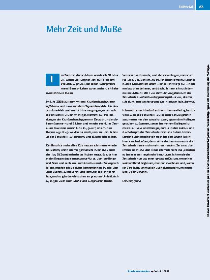 Vorschauseite 1: Mehr Zeit und Muße