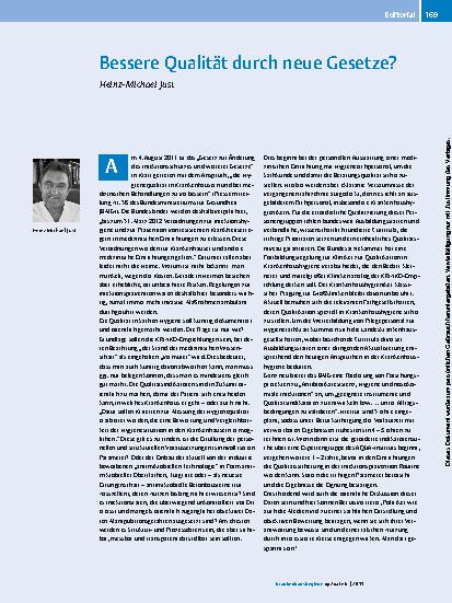 Vorschauseite 1: Bessere Qualität durch neue Gesetze?