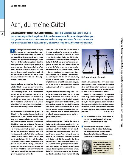 Vorschauseite 1: Wissenschaft erklärt: Gütekriterien – Ach, du meine Güte!