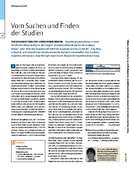 Vorschauseite 1: Wissenschaft erklärt: Literaturrecherche – Vom Suchen und Finden der Studien