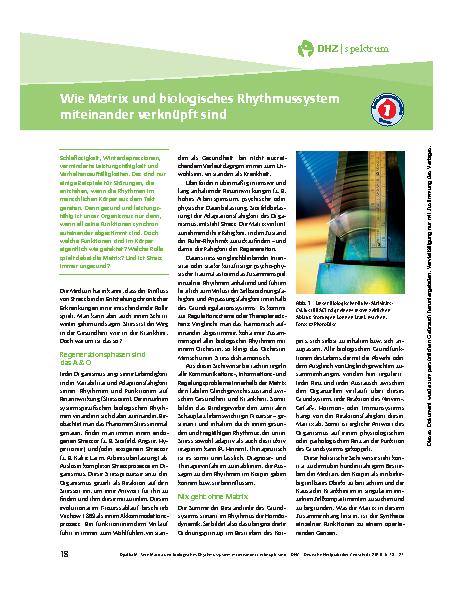 Vorschauseite 1: Wie Matrix und biologisches Rhythmussystem miteinander verknüpft sind