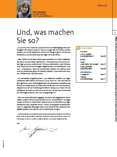 Vorschauseite 1: Und, was machen Sie so?