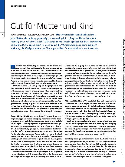 Vorschauseite 1: Körpernahes Tragen von Säuglingen – Gut für Mutter und Kind