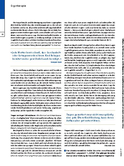 Vorschauseite 3: Körpernahes Tragen von Säuglingen – Gut für Mutter und Kind