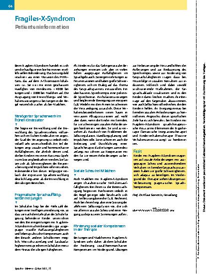 Vorschauseite 1: Fragiles-X-Syndrom