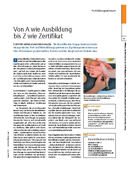 Vorschauseite 1: Porträt: Bernd-Blindow-Schulen – Von A wie Ausbildung bis Z wie Zertifikat