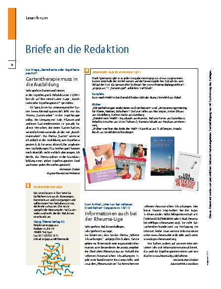 Vorschauseite 1: Briefe an die Redaktion
