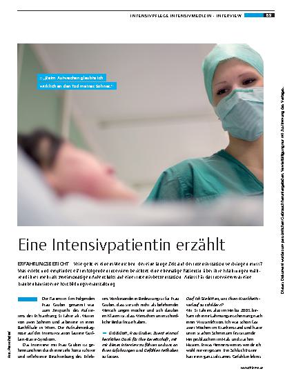 Vorschauseite 1: Eine Intensivpatientin erzählt
