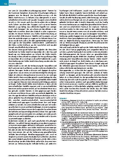 Vorschauseite 2: Die Zukunft der Public Health-Forschung in Deutschland