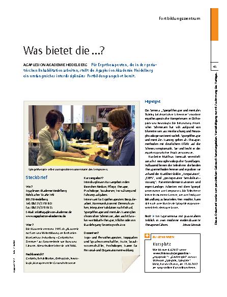 Vorschauseite 1: Agaplesion Akademie Heidelberg – Was bietet die ...?