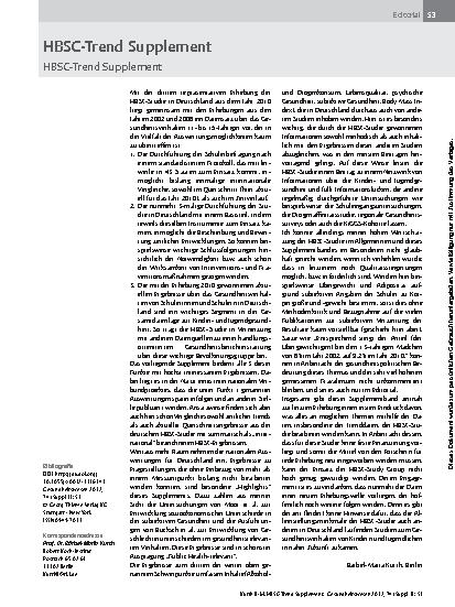 Vorschauseite 1: HBSC-Trend Supplement