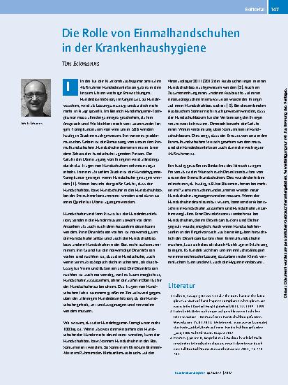 Vorschauseite 1: Die Rolle von Einmalhandschuhen in der Krankenhaushygiene