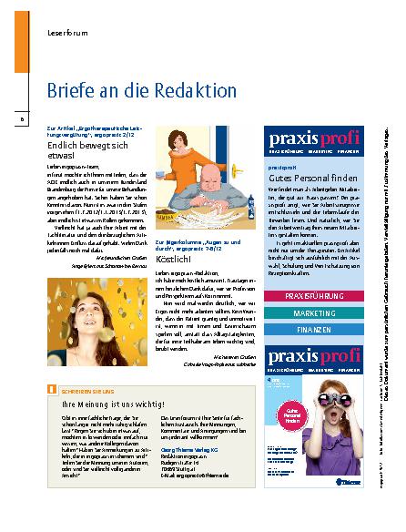 Vorschauseite 1: Briefe an die Redaktion