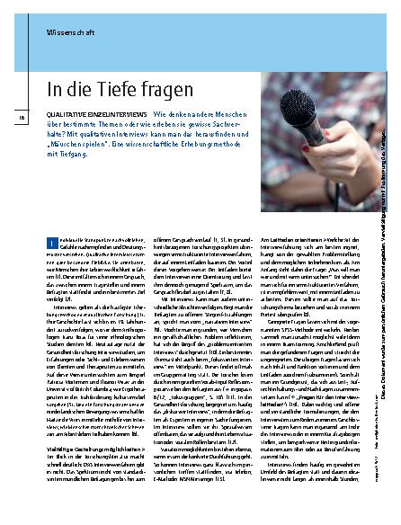 Vorschauseite 1: Qualitative Einzelinterviews – In die Tiefe fragen