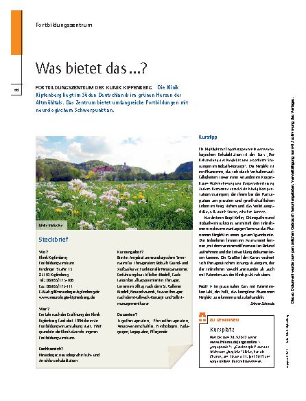 Vorschauseite 1: Fortbildungszentrum der Klinik Kipfenberg – Was bietet das ...?