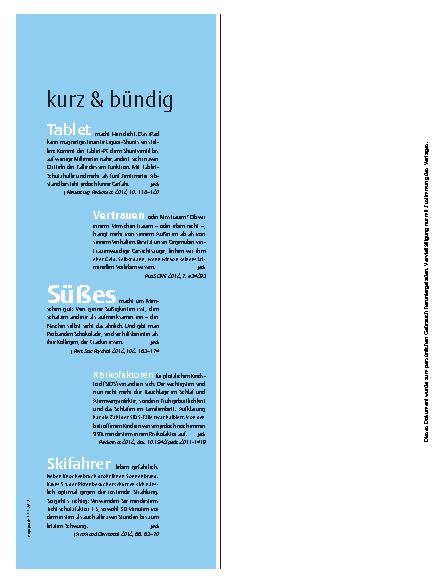 Vorschauseite 1: kurz& bündig