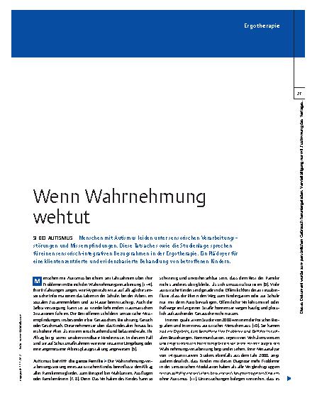 Vorschauseite 1: SI bei Autismus – Wenn Wahrnehmung wehtut