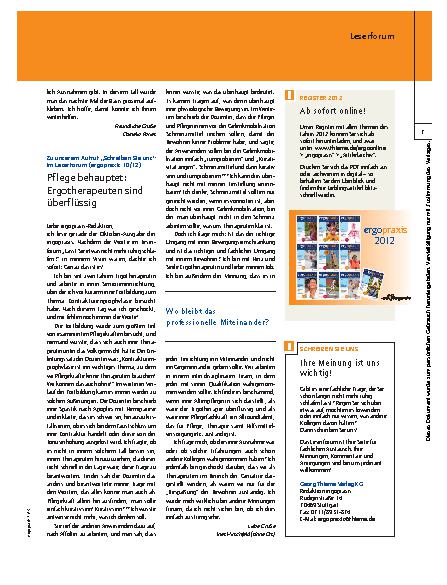 Vorschauseite 2: Briefe an die Redaktion