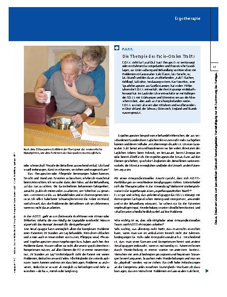Vorschauseite 2: F.O.T.T. in der Ergotherapie – Weil Schlucken und Atmen zum Alltag gehören
