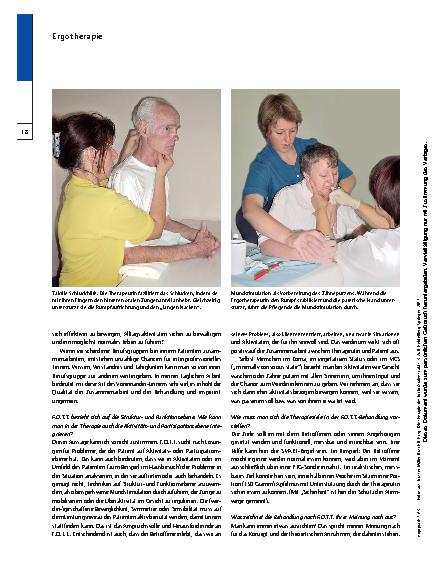 Vorschauseite 3: F.O.T.T. in der Ergotherapie – Weil Schlucken und Atmen zum Alltag gehören