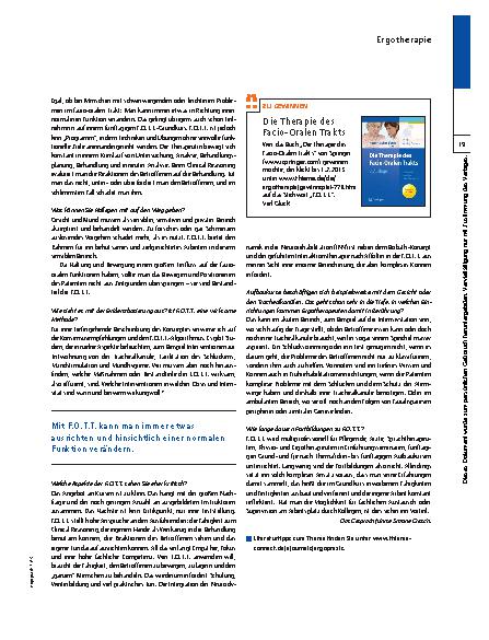 Vorschauseite 4: F.O.T.T. in der Ergotherapie – Weil Schlucken und Atmen zum Alltag gehören