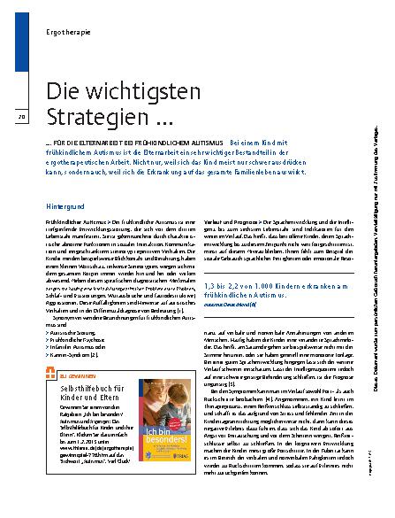 Vorschauseite 1: Die wichtigsten Strategien ... für die Elternarbeit bei Frühkindlichem Autismus
