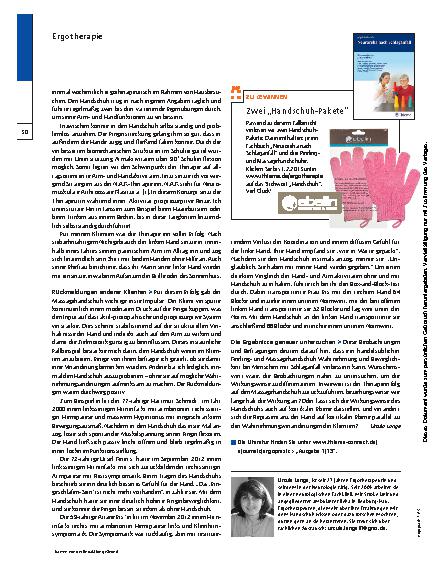 Vorschauseite 3: Fallbericht Hemiplegie – Peelinghandschuh verbessert Therapieerfolg