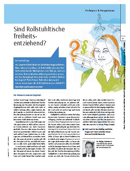Vorschauseite 1: Sind Rollstuhltische freiheitsentziehend?
