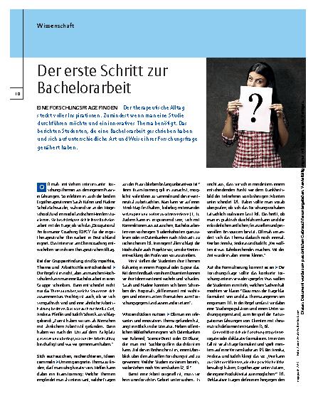 Vorschauseite 1: Eine Forschungsfrage finden – Der erste Schritt zur Bachelorarbeit