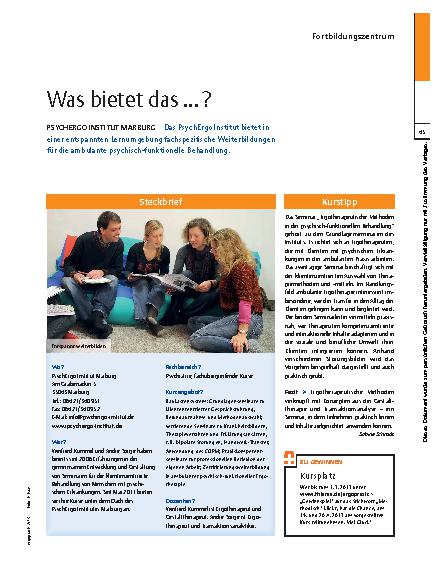 Vorschauseite 1: Psychergo Institut Marburg – Was bietet das ... ?