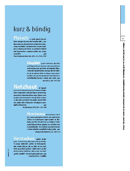 Vorschauseite 1: kurz & bündig