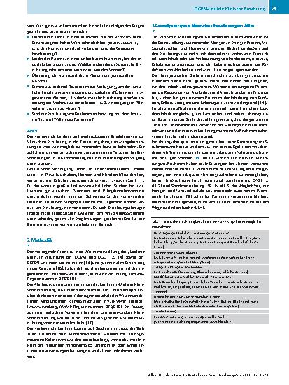 Vorschauseite 3: Leitlinie der Deutschen Gesellschaft für Ernährungsmedizin (DGEM) in Zusammenarbeit mit der GESKES, der AKE und der DGG