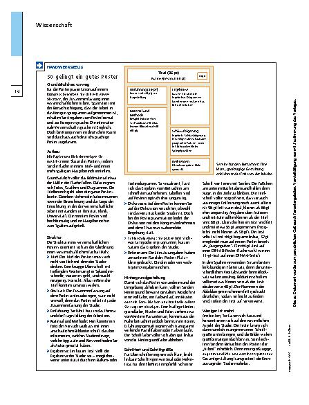 Vorschauseite 3: Das Poster – Ein Quadratmeter voll Wissenschaft