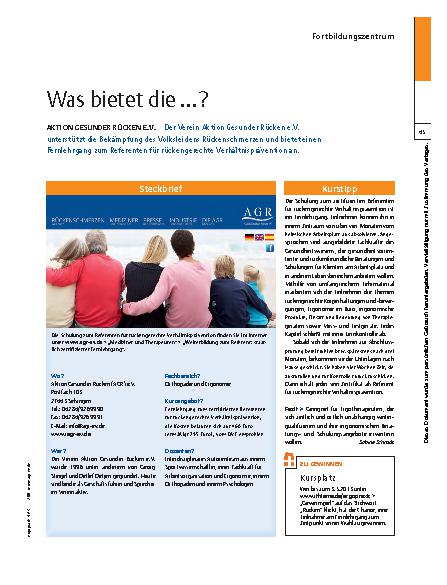 Vorschauseite 1: Aktion Gesunder Rücken E.V. – Was bietet die …?