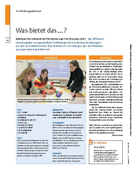 Vorschauseite 1: Zentrum für integrative Förderung und Fortbildung (ZiFF) – Was bietet das…?