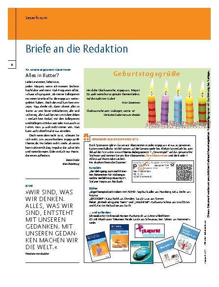 Vorschauseite 1: Briefe an die Redaktion