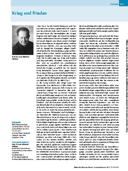 Vorschauseite 1: Krieg und Frieden