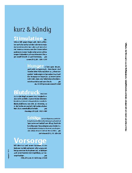 Vorschauseite 1: kurz & bündig