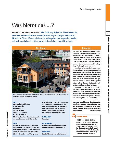 Vorschauseite 1: Zentrum der Rehabilitation – Was bietet das ...?