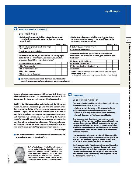 Vorschauseite 2: Assessment: Apraxia Screen of TULIA – Gesten testen
