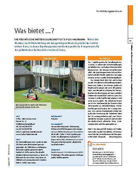 Vorschauseite 1: Das Pädiatrische Weiterbildungsinstitut SI-Plus-Hausmann – Was bietet ... ?