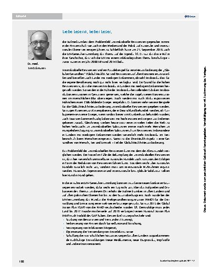 Vorschauseite 1: Antimikrobielle Resistenz als Global-Health-Herausforderung