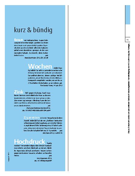 Vorschauseite 1: kurz & bündig