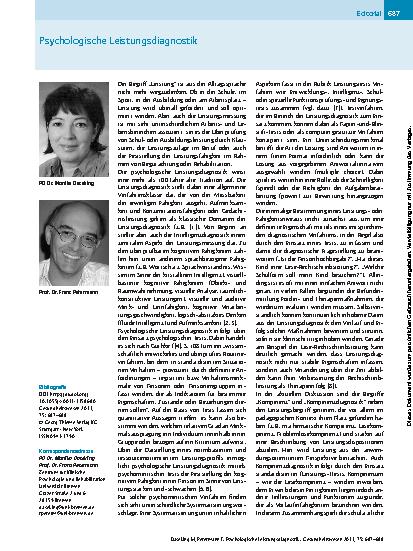 Vorschauseite 1: Psychologische Leistungsdiagnostik