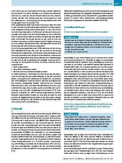 Vorschauseite 3: S3-Leitlinie der Deutschen Gesellschaft für Ernährungsmedizin (DGEM) in Zusammenarbeit mit der GESKES, der AKE, der DGCH, der DGAI und der DGAV