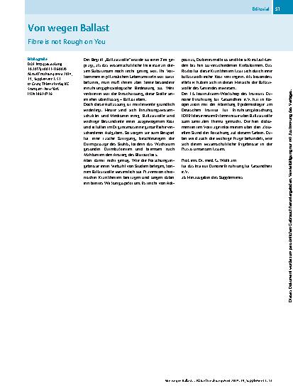 Vorschauseite 1: Von wegen Ballast